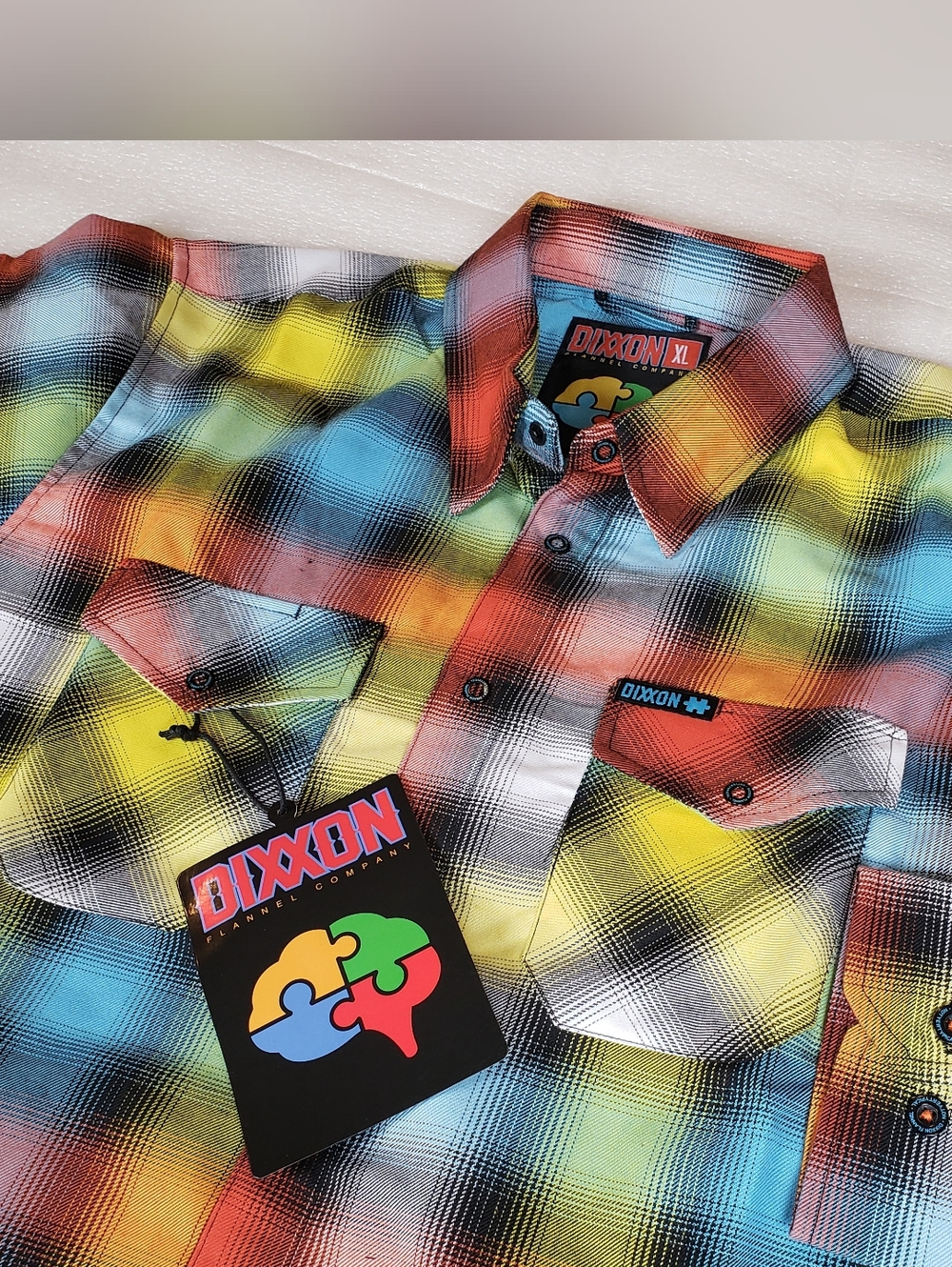 NWT Dixxon Men's XL Notyertypical Autism Awareness Flannel Shirt